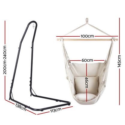 Gardeon Hammock Chair with Heavy Duty Steel Stand