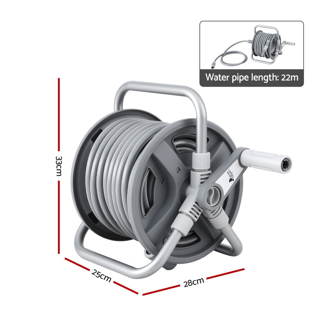 Green Fingers 20m Retractable Garden Hose Reel Heavy Duty 1/2inches Hose Auto Rewind