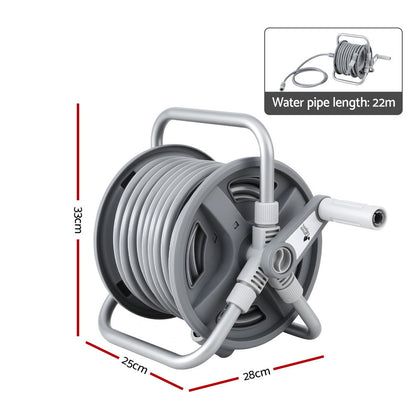 Green Fingers 20m Retractable Garden Hose Reel Heavy Duty 1/2inches Hose Auto Rewind
