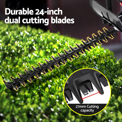 Giantz 25.4CC Petrol Hedge Trimmer 24inches Dual Blade Tree Grass Garden Tool