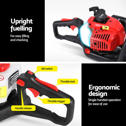 Giantz 25.4CC Petrol Hedge Trimmer 24inches Dual Blade Tree Grass Garden Tool