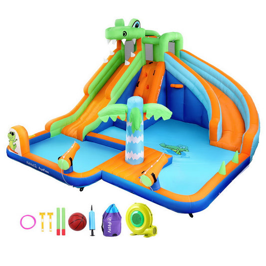 AirMyFun Kids Inflatable Pool Water Double Slide Park Jumping Castle 465X430CM