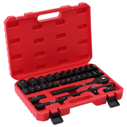 Giantz 30Pc 1/2inches Drive Socket Set Cr-V Steel 8-32mm Workshop Repair