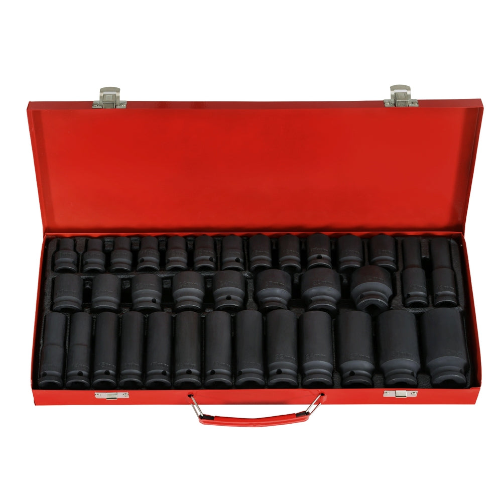 Giantz 35pcs 1/2inches Drive Impact Socket Set Metric 8-32mm with Case