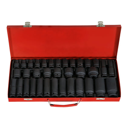 Giantz 35pcs 1/2inches Drive Impact Socket Set Metric 8-32mm with Case