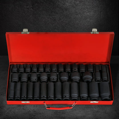 Giantz 35pcs 1/2inches Drive Impact Socket Set Metric 8-32mm with Case