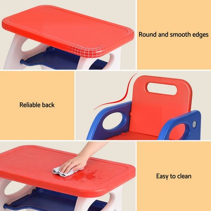 Keezi Kids Table and Chair Set HDPE Toddler Activity Play Set Orange/Yellow