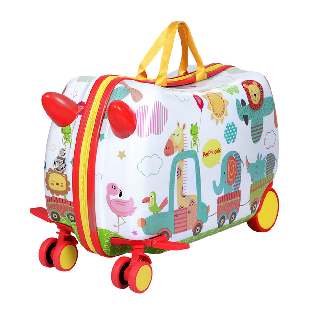 Wanderlite 17inches Kids Ride On Luggage Children Suitcase Trolley Travel Zoo