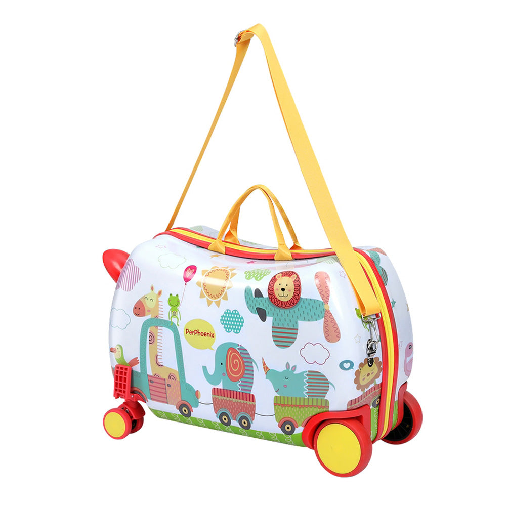 Wanderlite 17inches Kids Ride On Luggage Children Suitcase Trolley Travel Zoo
