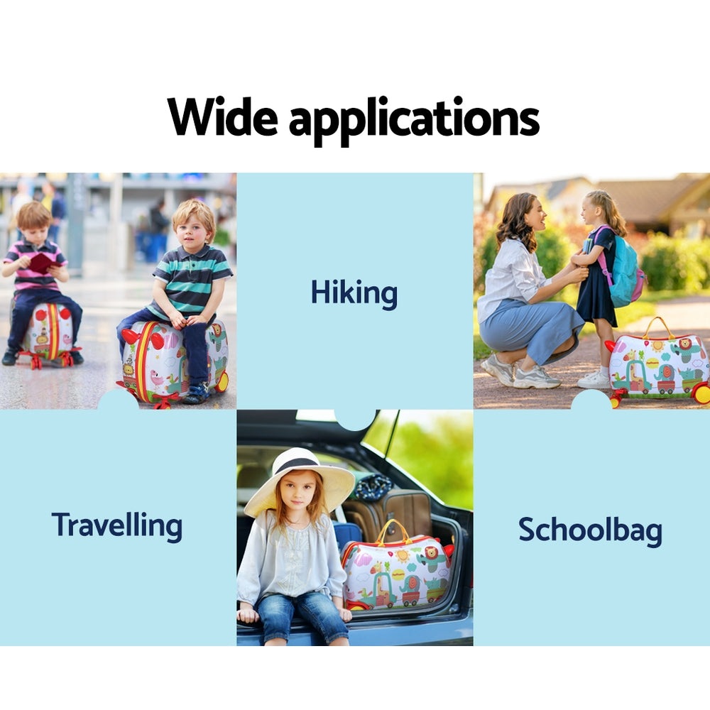 Wanderlite 17inches Kids Ride On Luggage Children Suitcase Trolley Travel Zoo