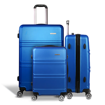 Wanderlite 20inches 24inches 28inches Luggage with TSA Lock Spinner Travel Suitcase Carry On Hard Shell Luggage Case Blue