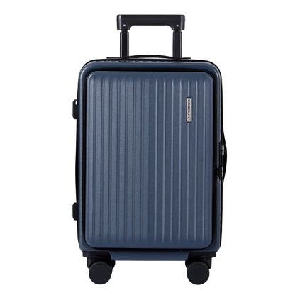 Wanderlite 20inches Luggage Suitcase Front Pocket Travel Carry On Dual TSA Navy