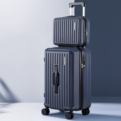 Wanderlite 2pcs Trunk Luggage Suitcase Travel Carry On TSA Lock 12inches 20inches Navy