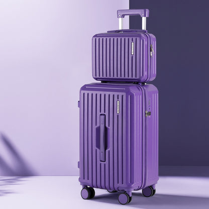 Wanderlite 2pcs Trunk Luggage Suitcase Travel Carry On TSA Lock 12inches 20inches Purple