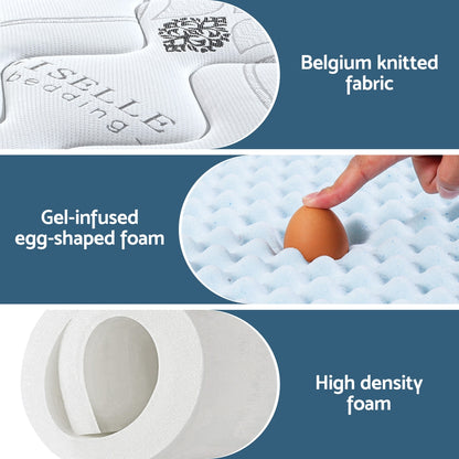 Giselle Bedding King Mattress 35cm Bed in a Box Pocket Spring Gel Memory Foam