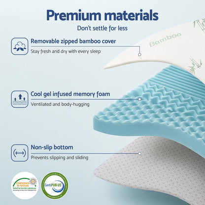 Giselle Bedding 5cm Memory Foam Mattress Topper 7-Zone King Single