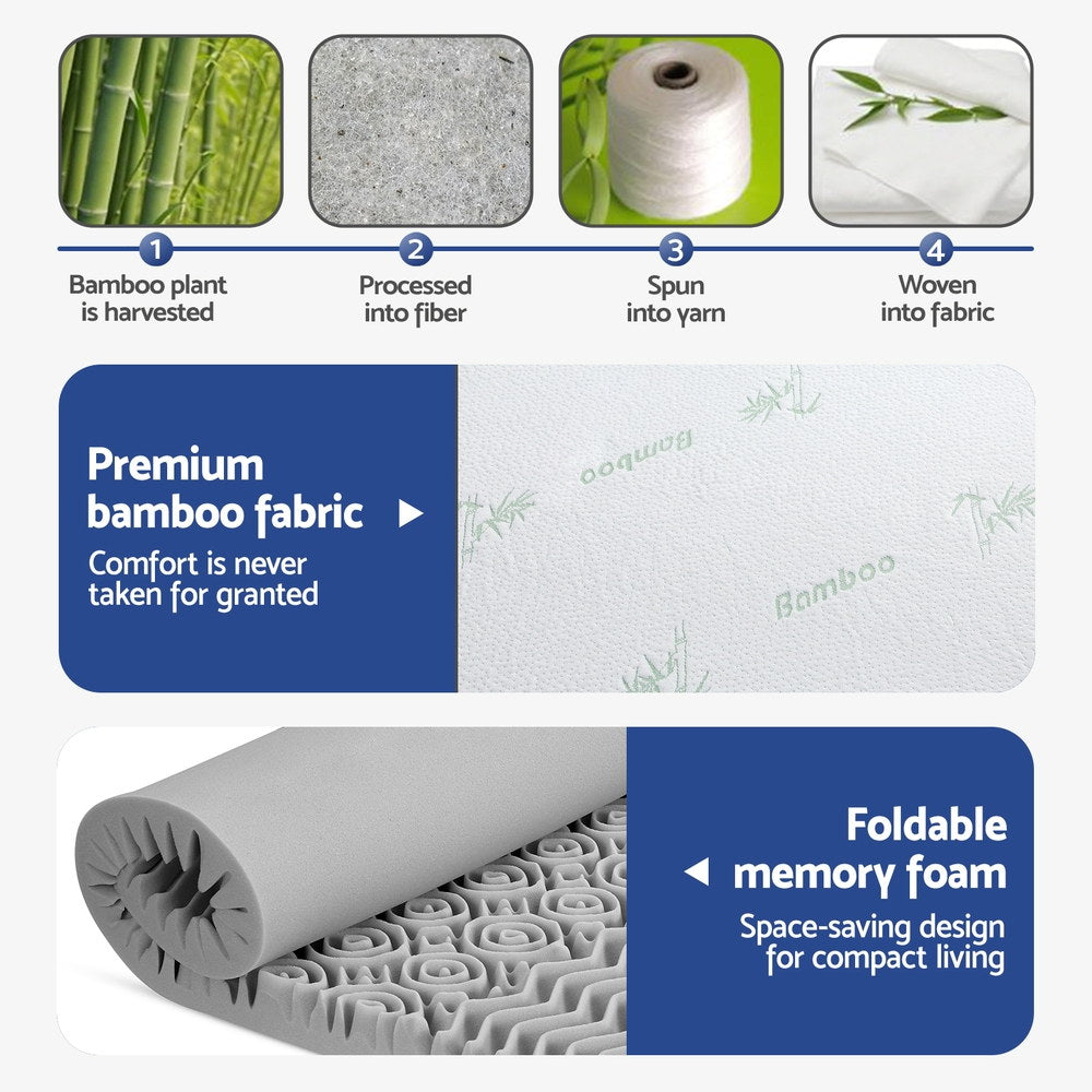 Giselle Bedding 8cm Memory Foam Mattress Topper 7-Zone Graphite Double