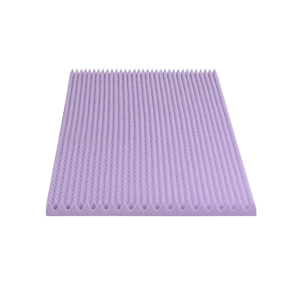 Giselle 5cm Memory Foam Mattress Topper Lavender Infused Egg Crate King Single