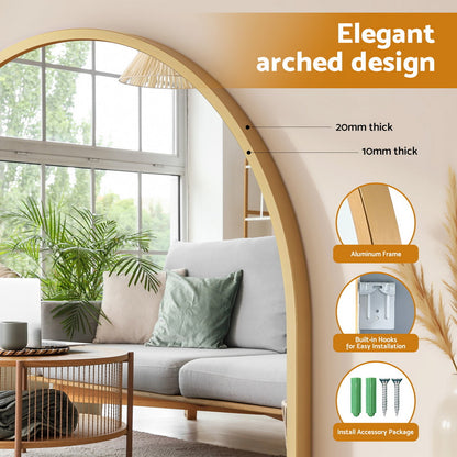 Embellir 86x50cm Arched Wall Mirror Vanity Makeup Home Decor