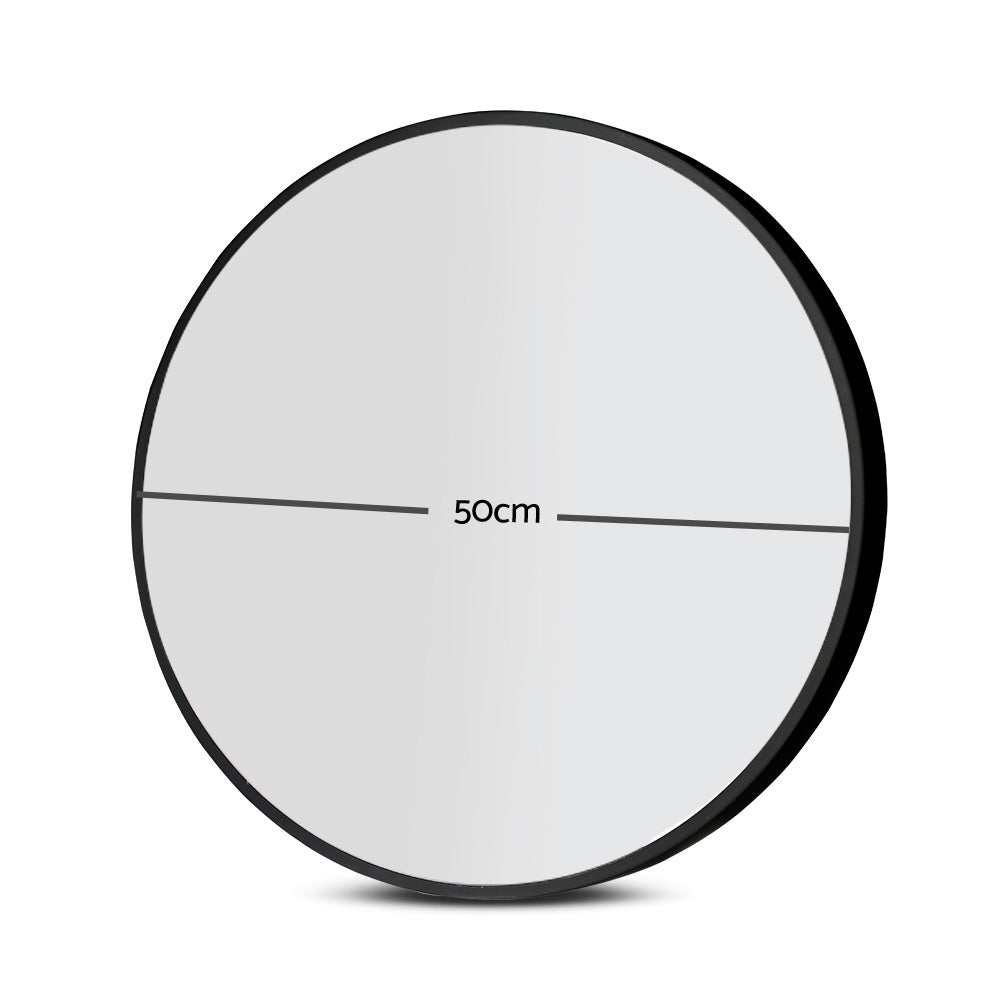 Embellir 2 Wall Mirror Makeup 50cm Home Decor Framed Mirrors Bathroom Round Black