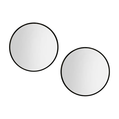 Embellir 2 Wall Mirror Makeup 60cm Home Decor Framed Mirrors Bathroom Round Black
