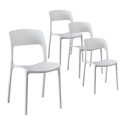 Gardeon 4PC Outdoor Dining Chairs Stackable PP Patio Chair Garden Furniture White