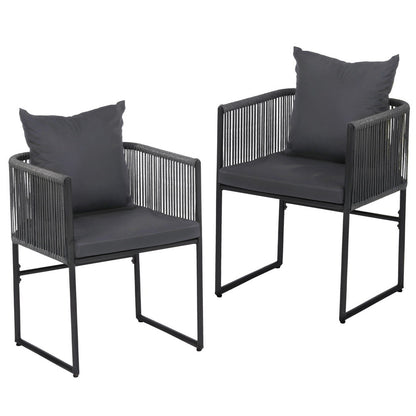 Gardeon 2PC Outdoor Dining Chairs Woven Rope Chair Patio Furniture Garden Steel