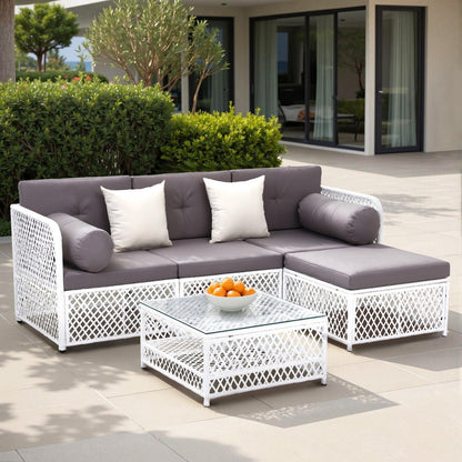Gardeon 4 Seater Outdoor Sofa Set 5PCS Table Chair Set Garden Patio Furniture