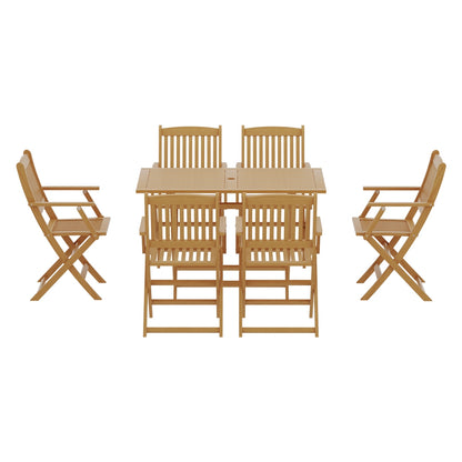 Gardeon Outdoor Dining Set 7 Piece Wooden Table Chairs Setting Foldable