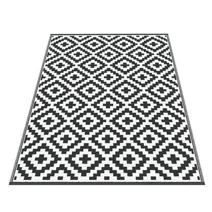 Gardeon Outdoor Rugs 120x180cm Large Carpet Reversible Area Mat PP Dual-Sided Patio Rug Cross