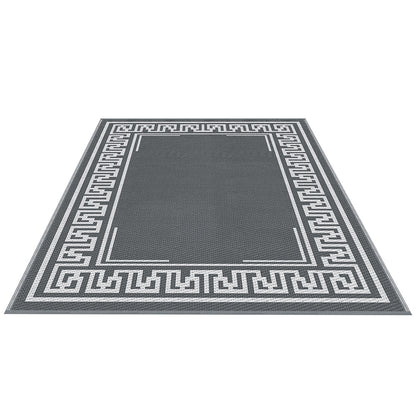 Gardeon Outdoor Rugs 152x244cm Large Carpet Reversible Area Mat PP Dual-Sided Patio Rug Greek Key