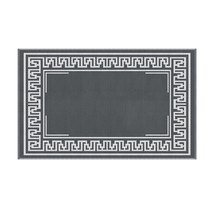 Gardeon Outdoor Rugs 152x244cm Large Carpet Reversible Area Mat PP Dual-Sided Patio Rug Greek Key