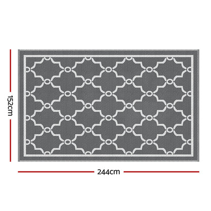 Gardeon Outdoor Rugs 152x244cm Large Carpet Reversible Area Mat PP Dual-Sided Patio Rug Maroc