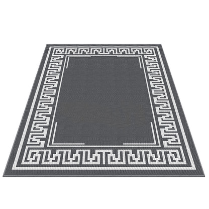 Gardeon Outdoor Rugs 274x366cm Large Carpet Reversible Area Mat PP Dual-Sided Patio Rug Greek Key