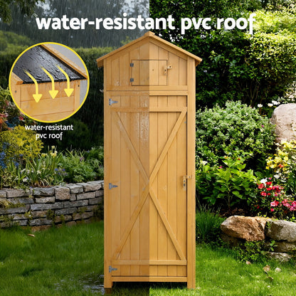 Gardeon Outdoor Storage Cabinet Cupboard Folding Table Tool Organizer Shed Adjustable