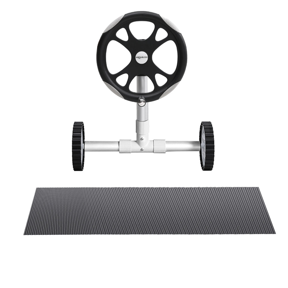 Aqua Buddy Pool Cover 600 Micron 10x4m w/ Roller 5.55m Swimming Pools Black Solar Blanket