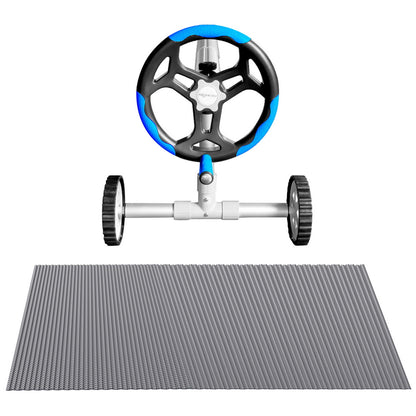 Aqua Buddy Pool Cover 600 Micron Solar Heat Blanket 10.5x4.2m w/ 5.55m Roller Blue