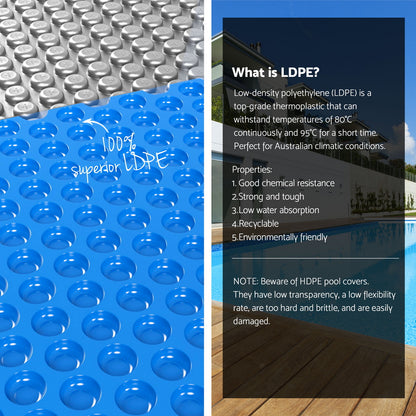 Aqua Buddy Pool Cover 600 Micron Solar Heat Blanket 10.5x4.2m w/ 5.55m Roller Blue