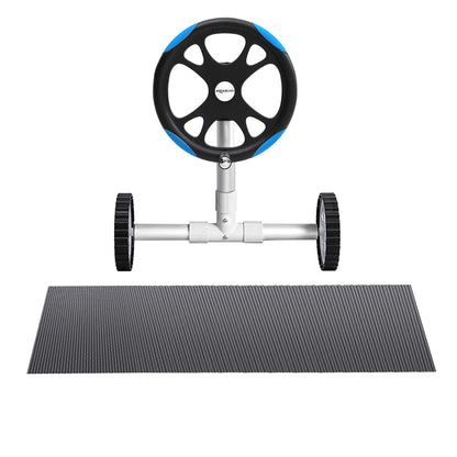 Aqua Buddy Pool Cover 600 Micron 11x4.8m w/ Roller 5.55m Black Solar Blanket