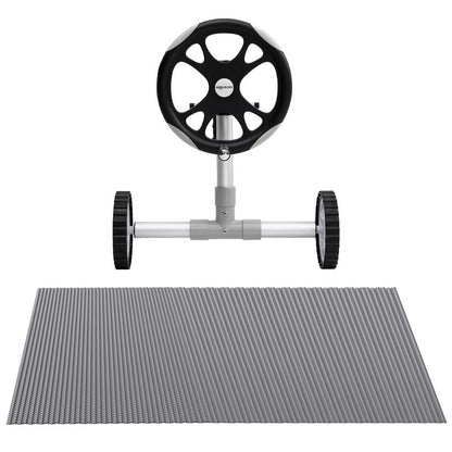 Aqua Buddy Pool Cover 600 Micron 11x6.2m w/ Roller 6.55m Swimming Pools Solar Blanket