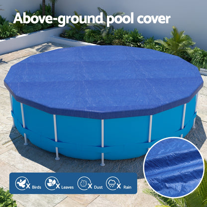 Aqua Buddy Pool Cover Fit 3.66m Round Above-ground Swimming Pool Blanket Blue