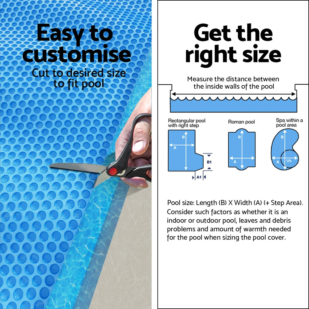 Aqua Buddy Pool Cover 600 Micron 7x4m Swimming Pool Solar Blanket Blue