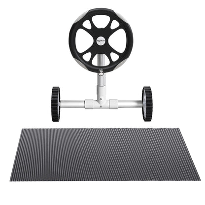 Aqua Buddy Pool Cover 600 Micron 7x4m w/ Roller 5.55m Swimming Pools Black Solar Blanket