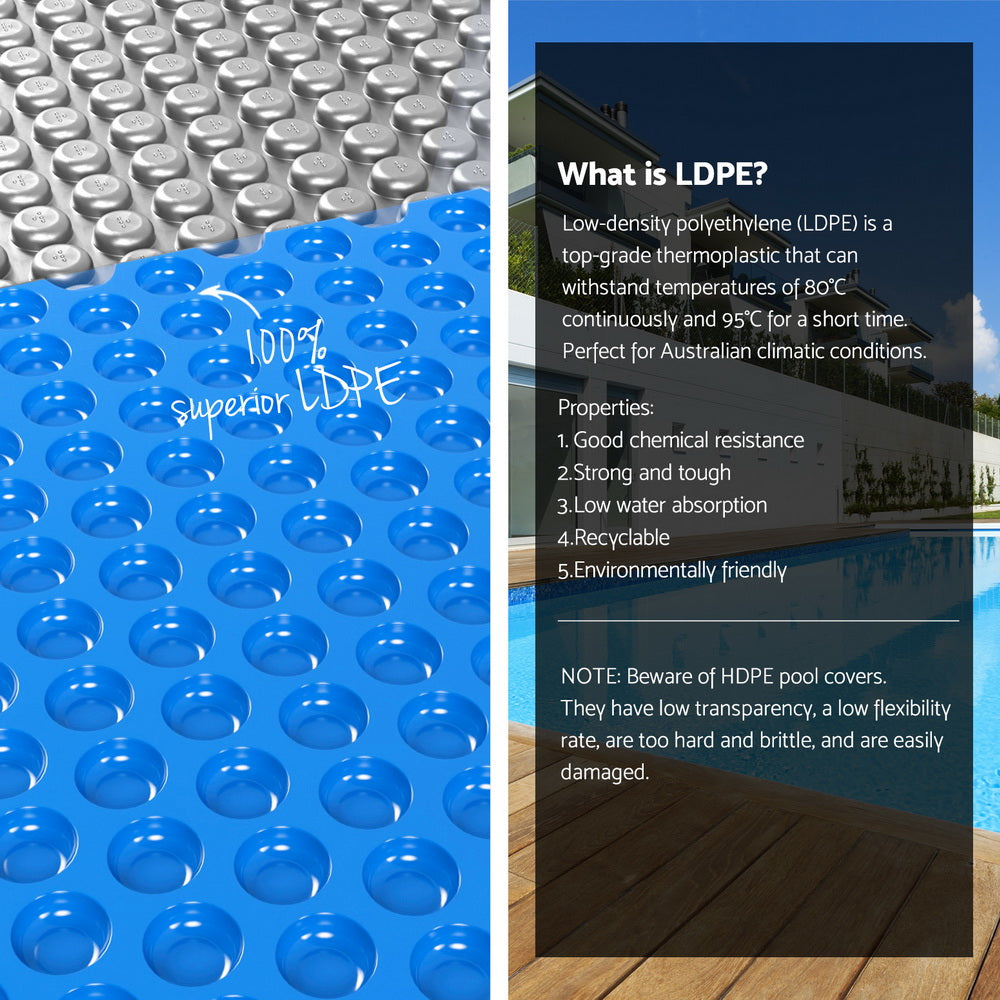 Aqua Buddy Pool Cover 600 Micron Bubble Heat Solar Blanket Blue Silver 8x4.2m