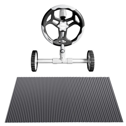 Aqua Buddy Pool Cover 600 Micron 8.5x4.2m w/ Roller 5.55m Swimming Pools Black Solar Blanket