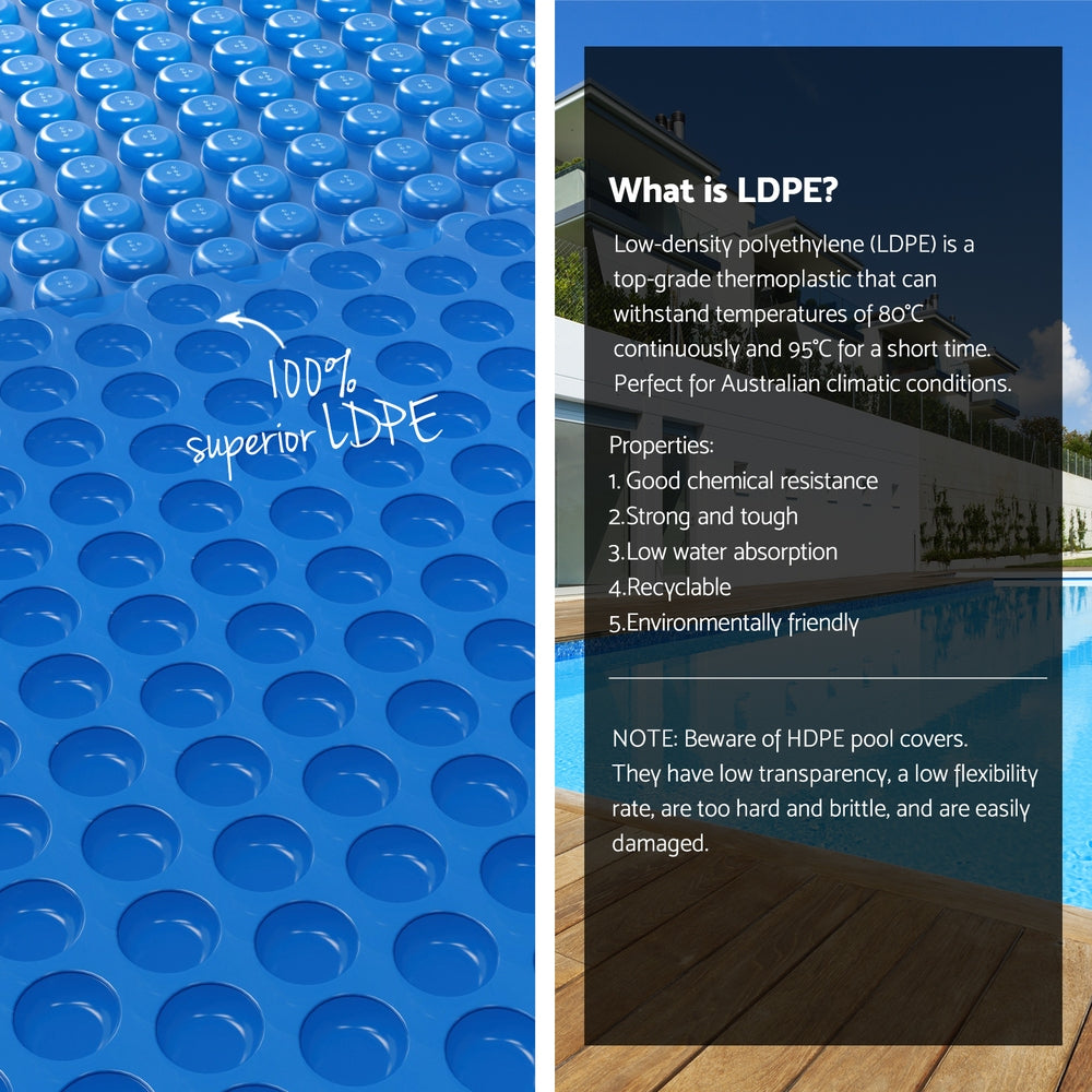 Aqua Buddy Pool Cover 600 Micron Bubble Heat Solar Blanket Shed Blue 9.5x5m