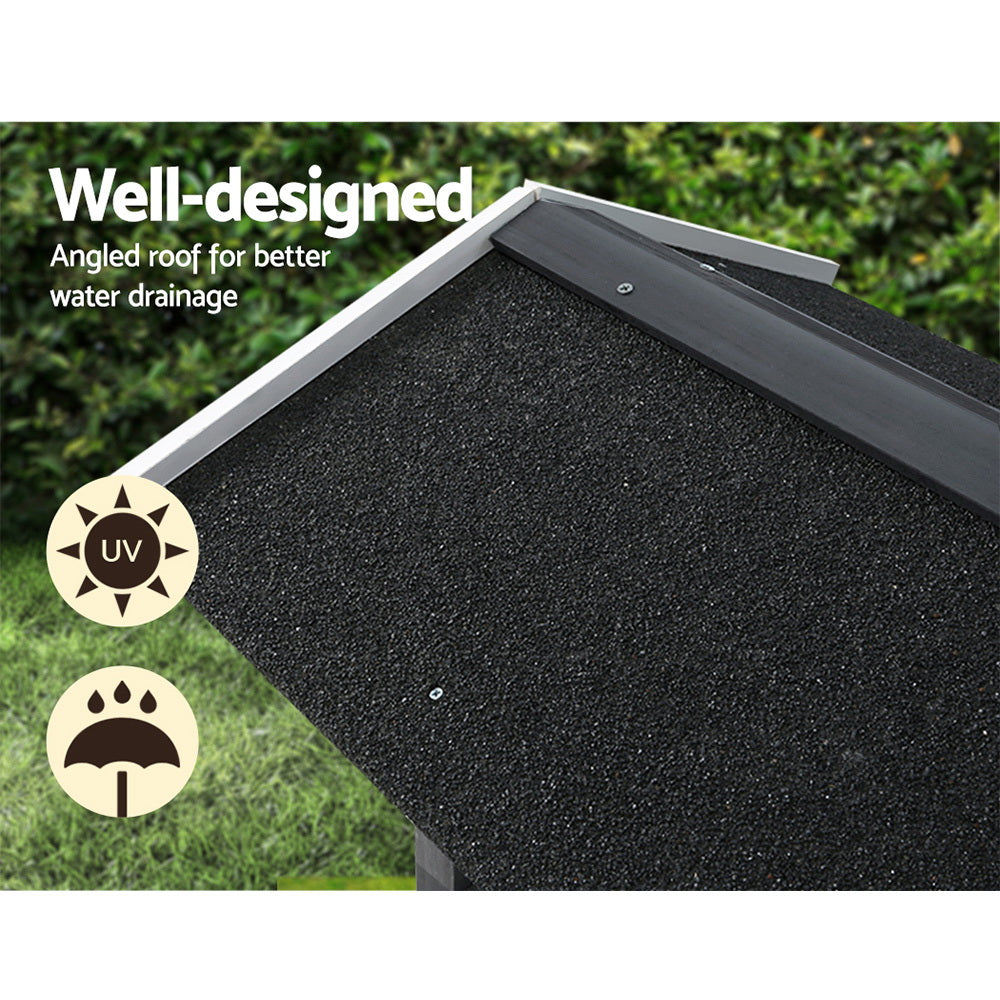 i.Pet Outdoor Cat House Shelter 77cm x 50cm x 73cm Rabbit Hutch Wooden Condo Small Outdoor Cat House