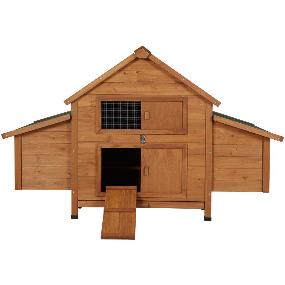 i.Pet Chicken Coop Rabbit Hutch 150cm x 68cm x 96cm Large Chicken Coop House Run Cage Wooden