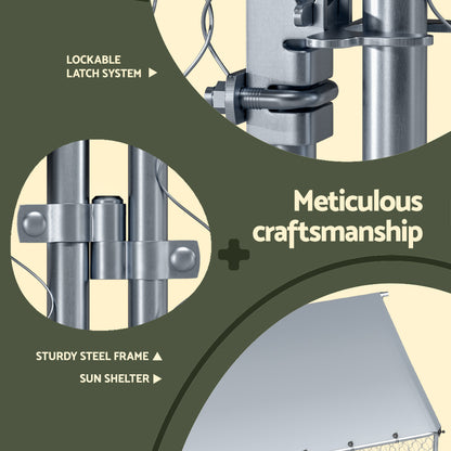 i.Pet Dog Kennel Large House XL Pet Run Cage Puppy Outdoor Enclosure 2Mx4M