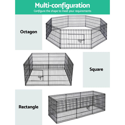 i.Pet 24inches 8 Panel Dog Playpen Pet Fence Exercise Cage Enclosure Play Pen